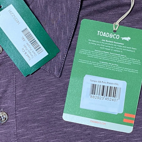 NWT 🐸 Toad & Co Tempo Polo XXL 2XL - Picture 5 of 8